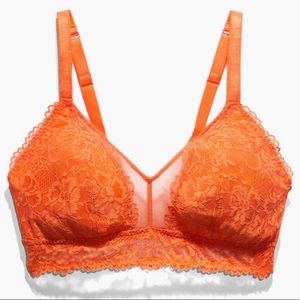 Savage X Fenty Floral Lace & Mesh Bralette in Orange Bellini size 3X